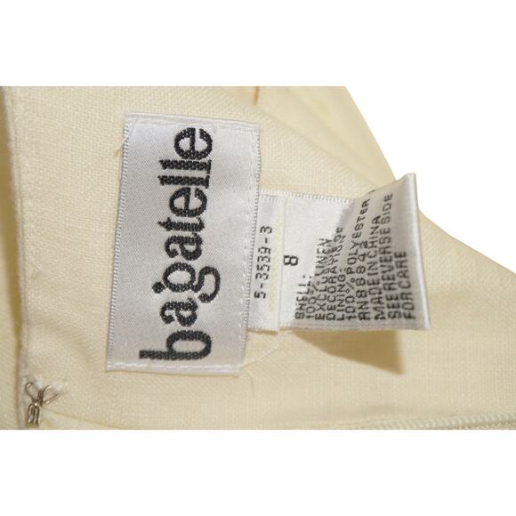 Bagatelle 100% Linen Cream Floral Embroidered Shift Dress (Size 8) - Picture 11 of 11